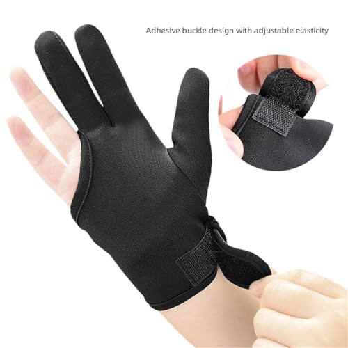 Heat Gloves for Hair Styling, 1 Pair Curling Iron Gloves Pro 3 Finger Barber Gloves Heat Resistant Hair Tools for Perming, Hair Straightening, Curling Wand and Flat Iron