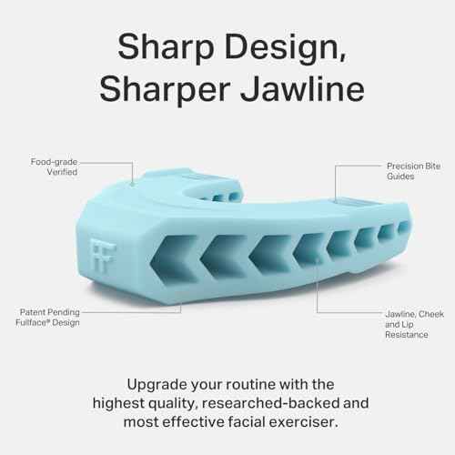 Jaw Exerciser by Facefit - Men & Women - Tone and strengthen your jawline, cheeks, chin and lips - Food-grade Silicone (Sky Blue)