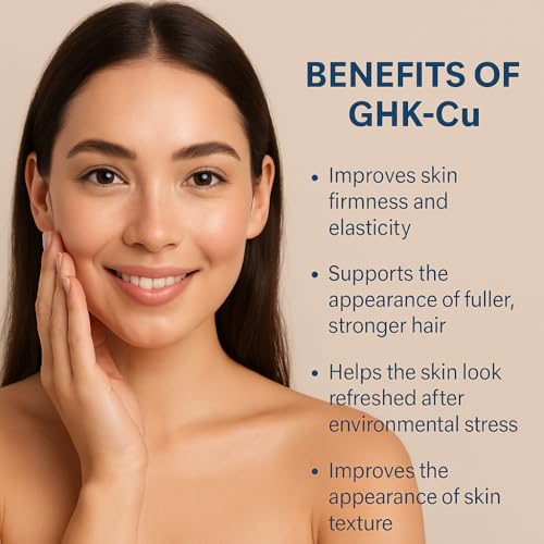 Skin Perfection GHK-Cu Copper Peptide Powder ? DIY Copper Peptides Serum Ingredient with GHK for Fuller Hair & Smoother-Looking Skin - 99.7%+ Pure Cosmetic-Grade GHK-Cu Beauty Booster