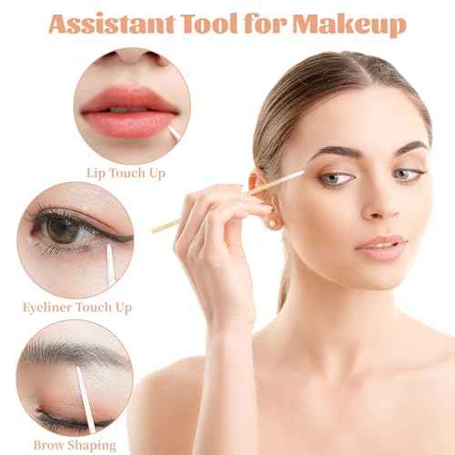 1200PCS Precision Pointed Tips Cotton Swab, 4 inch Microblading Cotton Swabs with Wooden Sticks, Cotton Sticks Applicator for Nail Polish Cleaning, Correcting Makeup Mistakes, Eyebrow, Tattoo,Beauty