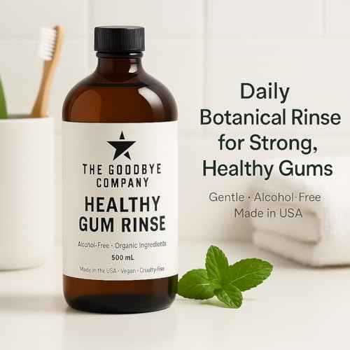 The Goodbye Company Healthy Gum Rinse - Alcohol-Free Natural Mouthwash for Gum Health, Bad Breath & Strong Teeth - Organic Echinacea & Clove Essential Oils - Made in USA - 500ml