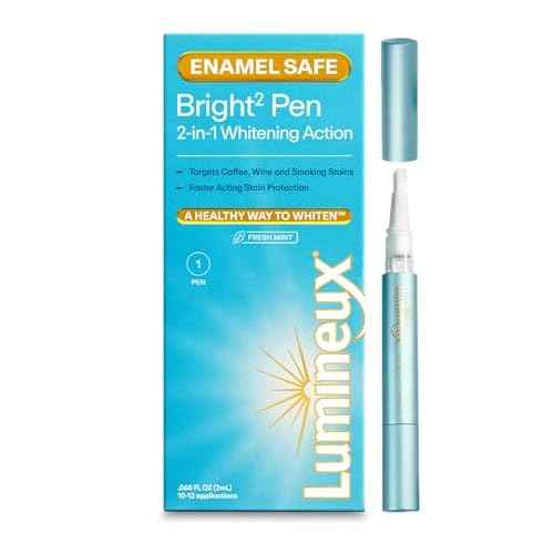 Lumineux 2-in-1 Whitening Pen (1 Pack) Enamel Safe and Clinically Proven to Whiten Without The Sensitivity - Removes Coffee, Tea, and Smoking Stains
