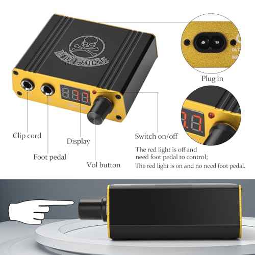 ATOMUS Cartridge Tattoo Machine Kit Pen Rotary Tattoo Machine with Power Supply 20pcs Mixed Cartridge Needles Foot Pedal DC Clip Cord