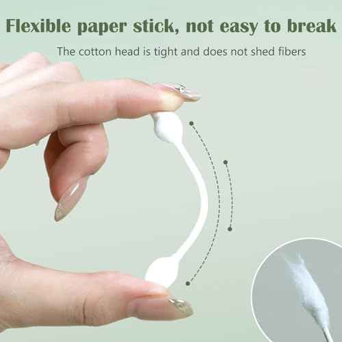 Safety Cotton Swabs with Large Tip 216PCS,Baby Cotton Buds With Natural Paper Stick For Newborn,Kids