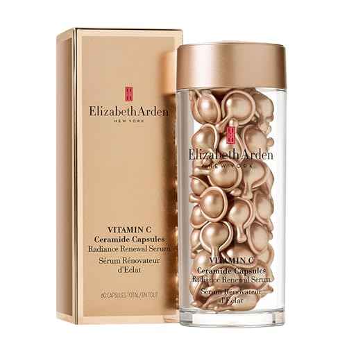 Elizabeth Arden Vitamin C Serum with Ceramides, Anti Aging Radiance Renewal Ceramide Serum, Brightens Skin, Minimizes Dark Spots, and Enhances Skin Tones, Fragrance Free, 60 Capsules, 0.95 oz