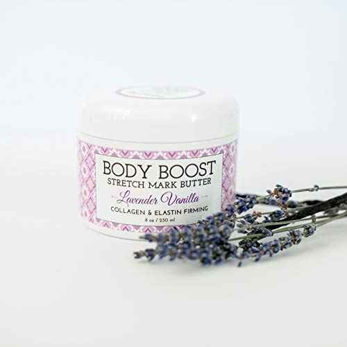 Body Boost Lavender Vanilla Stretch Mark Butter 8 oz.- Helps Treat Stretch Marks and Scars- Pregnancy and Nursing Safe- with Shea Butter