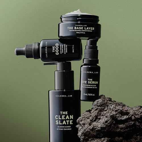Caldera + Lab Men¡¯s Anti-Aging Skincare Kit ? The Regimen Rich + Eye Defense: Cleanser, Moisturizer, Night Serum & Eye Serum for Firmer, Smoother, Hydrated Skin | Clean Ingredients