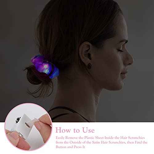 10PCS LED Hair Scrunchies with Light Modes for Girls, Premium Elastic Bands with Gift Bag - Glowing Hair Rings, Great Holiday Headwear