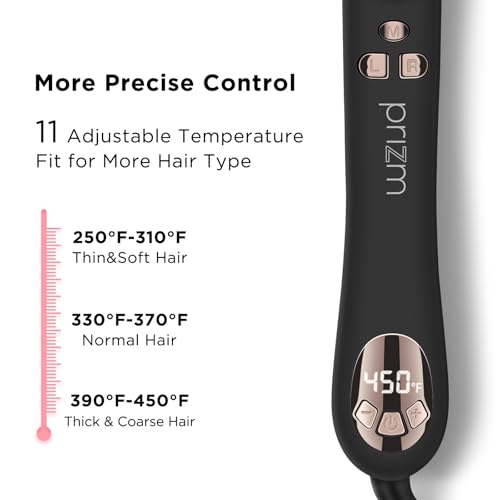 Prizm 1.25inch/32mm Automatic Curling Iron for Big Curler, Rotating Curling Wand Up to 450¡ÆF, LCD Display, Auto-Shut Off & Dual Voltage, Negative Ion