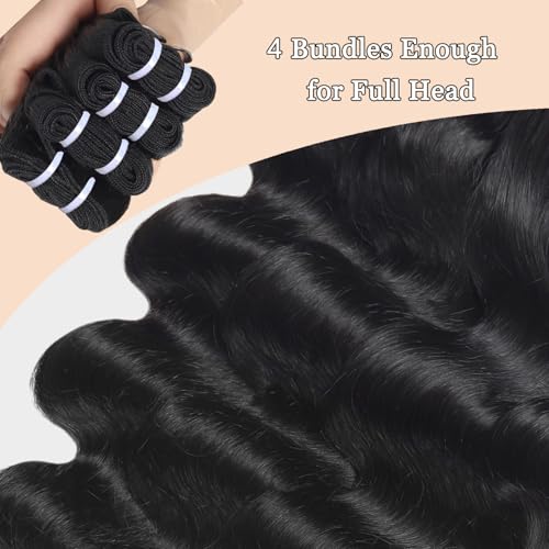 Human Hair Bundles Body Wave 14 16 18 20 Inch 12A Brazilian Hair Body Wave Bundles 100% Unprocessed Virgin Hair Natural Color for Black Women