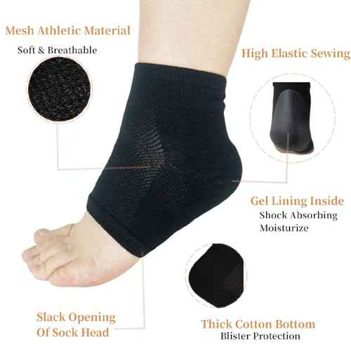 Gel Heel Sports Sock for Kids with Heel Discomfort Severs Plantar Fasciitis Heel Pain (1 Pair Kids 3-7 Women 5-9)