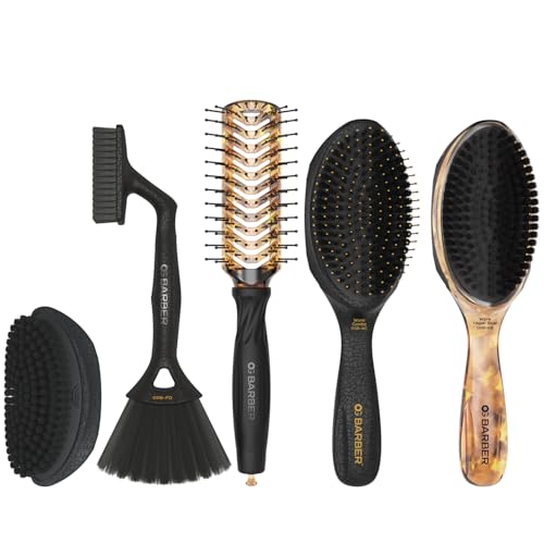Olivia Garden Barber Wave Brush Collection ? Vegan Boar & Combo Bristle Variations, Palm, Tunnel, Fade Brushes
