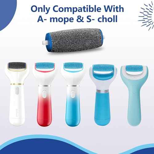 11 Pack Replacement Roller Heads for amop Pedi Perfect Refills Electronic Foot File, Include 6 Extra Coarse & 5 Regular Coarse Replacement Heads Compatible with Amop (Black+Blue)