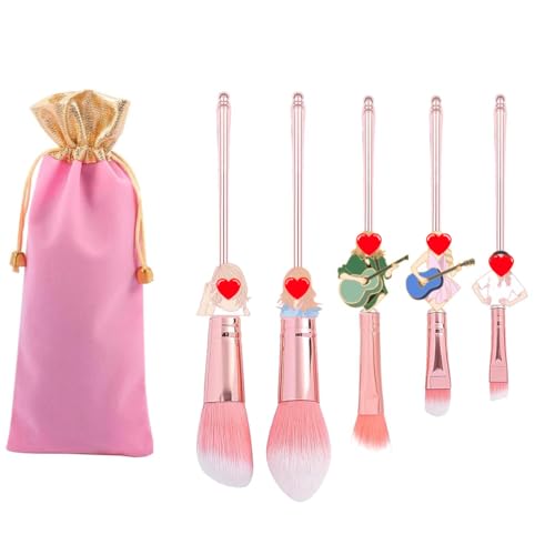5PCS Popular Siinger Tay lor Theme Makeup Brushes Set Cosmetic Kawaii Gifts for Women Eye Shadow Eyeliner Blending Pencil Lip Foundation Brushes with Excellent Gift Bag
