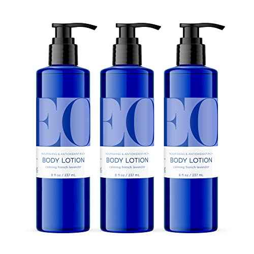 EO Body Lotion, 8 Ounce (Pack of 3), French Lavender, Organic Plant-Based, Botanical Extracts, Vitamin E with Pure Essential Oils