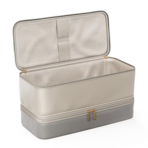 for Dyson Airwrap Travel Case, Shark Flex Style Case, Hair Dryer Travel Bag, Shark Hair Dryer Storage, Airstraight Air Wrap Flexstyle Fusion Organizer, Dyson Travel Bag (Beige & Gray)