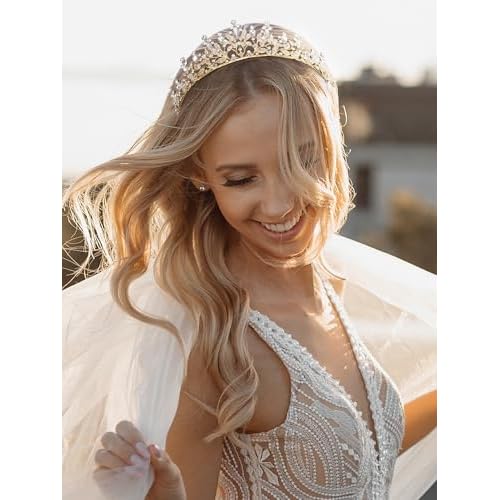SWEETV Princess Tiaras and Crowns for Women,Girls,and Brides, Perfect for Wedding,Birthday Party,Pageants,Quinceaneras,Proms,Photoshoots and Special Costume Hair Styling Accessories