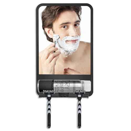 Shower Mirror Fogless for Shaving, Adjustable Shaving Mirror,Anti Fog Mirror with Razor Holder for Shower,Bathroom Mirror & Accessories