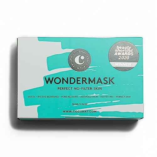 COCUNAT - Wondermask - Cleansing Facial Mask - Detoxifies, Exfoliates and Balances - Closes and Refines Pores - Oily and Combination Skin - Removes Impurities - Pimples - Acne - 50ml