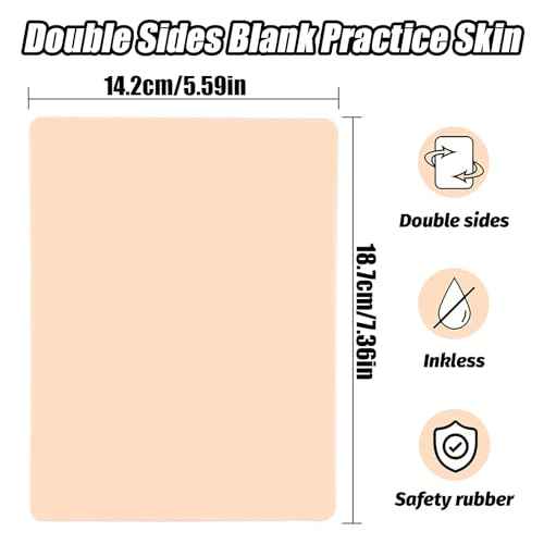 20pcs Tattoo Practice Skin - Professional Grade Double Sided Fake Skin for Tattooing (7.36" x 5.59") Ideal for Beginners & Tattoo Artists