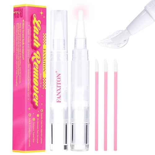 FANXITON Eyelash Glue Remover 5ML Cluster Lash Bond and Seal Glue Remover for Individual Cluster Lashes Remover with Soft Eyelash Brush Self Use at Home