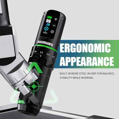 Dragonhawk L3 Tattoo Kit, Cordless/Cord Complete Tattoo Gun Kit Pen Machine, 7 Strokes Length, 2 Batteries 2,000mAh Power Supply with Extra Battery Rca Jack Part, Pro Tattoo Needles for Beginner