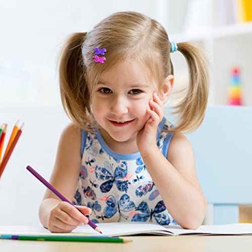 76 Pieces Self Hinge Plastic Hair Clip Pins with Cartoon Designs - Colorful Cute Flower Bow Barrettes for Girls (Random Color)