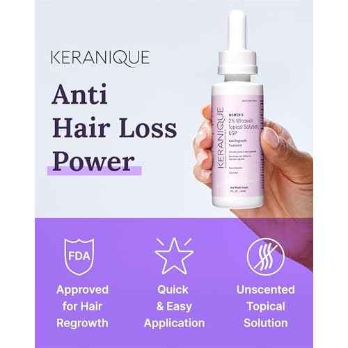 Keranique Hair Regrowth Treatment Dropper ? 2% Minoxidil, 2 Fl Oz 30 Day Supply ? Regrow Thicker-Looking Hair, Helps Revitalize Hair Follicles