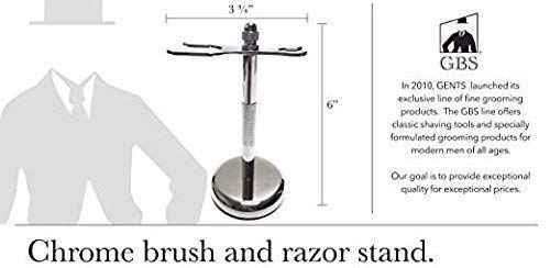 G.B.S Men's Shave Kit, Double Edge Razor and Brush Stand Shaving Bowl, Soap and DE Razor Blades Stubble Remover Effortless Glide