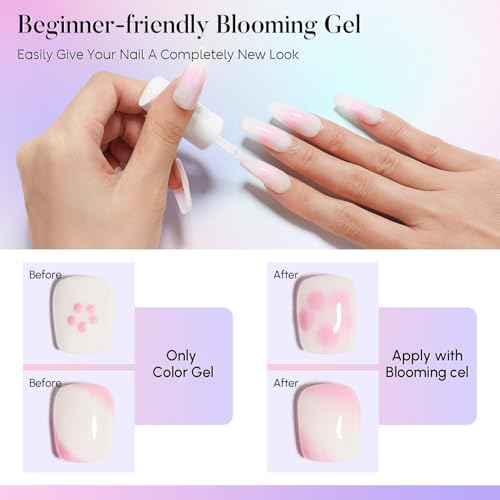 AIMEILI Nail Art Blossom Gel Nail Polish Soak Off UV LED Clear Blooming Gel Manicure 10ml