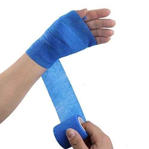 12pcs Disposable Cohesive Tattoo Grip Cover Wrap 2 Inch x 5 Yards Self Adhesive Bandage Breathable Cohesive Bandage Wrap Rolls Elastic Self-Adherent Tape for Stretch Athletic, Sports, Wrist, Ankle