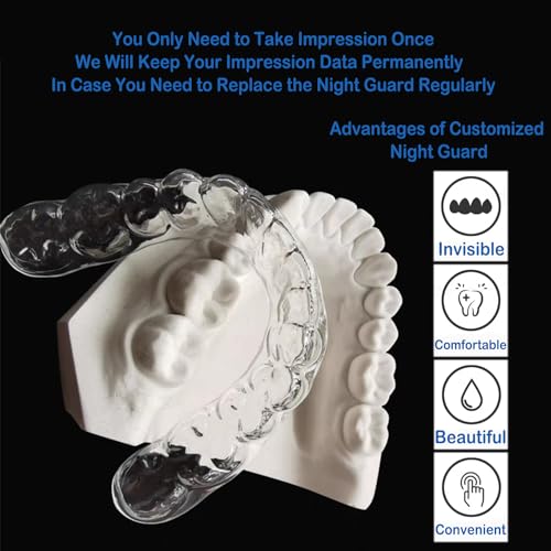Custom Night Guard, Durable Mouth Guard Teeth Guard Ultra Thin Brace Dental Day Guard Clear Teeth Retainer - One Pack Upper Guard