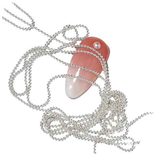 1mm Silver Gold 3D Rhinestone Metal Chain Nail Charms Nail Chains Jewelry Metal Stereo Style Accessories Steel Silver Gold Nail Art Chain for DIY Nail Ornaments Nail Art Studs for Manicure