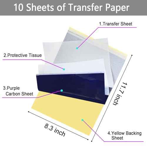 15PCS Tattoo Practice Skins with Transfer Paper, Includes 5PCS Practice Skin and 10PCS Transfer Paper for Beginners and Artists Tattoo Supplies