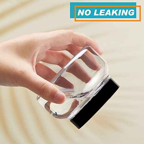 Tessco 24 Pack Plastic Jars with Lids Labels Empty Clear Plastic Jars Round Refillable Cosmetic Containers Body Butter Containers Bulk Sugar Scrub Bottle for Make Up (8 oz,Clear, Black)