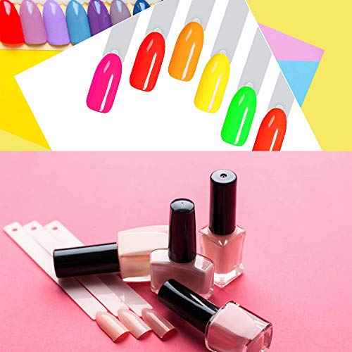 150 Pcs Clear Nail Swatch Sticks with Ring, Fan Shape Nail Art Polish Display Tips, False Nail Sample Sticks, Nail Practice Color Display, Transparent Polish Board for Nails
