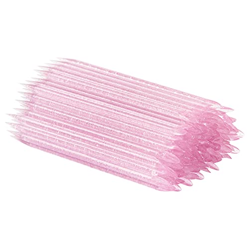 Vaincre 100 PCS Disposable Nail Stick Cuticle Pusher bulk, Double Sided Cleaning Cuticle Stick, Manicure and Pedicure Tool (Pink)
