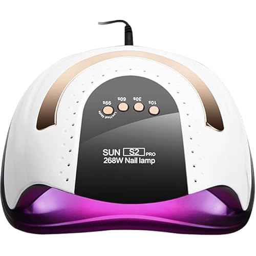 268W UV LED Light Lamp Nail Dryer for Gel Polish with 57 pcs Dual Light Beads 4 Timer Setting and Automatic Sensor (White)