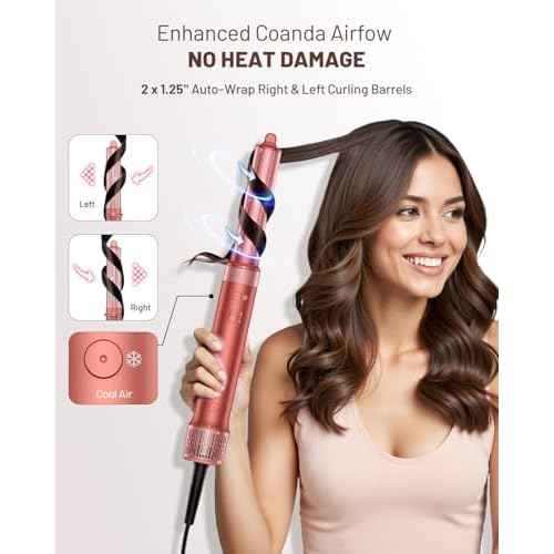 5 in 1 Hot Air Styler & Hair Styler- High-Speed Hair Dryer Brush, Fast Drying Blow Dryer Brush No Heat Damage Multi-Styler Auto Wrap Curlers for Volumizing Curl Straighten Frizz-Free with Travel Bag