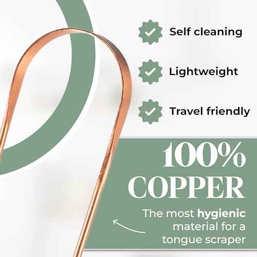 Living Well with Dr. Michelle Copper Tongue Scraper - Premium Metal Tongue Cleaner for Adults & Kids - Eliminate Bad Breath & Enhance Oral Hygiene - Includes Travel Bag