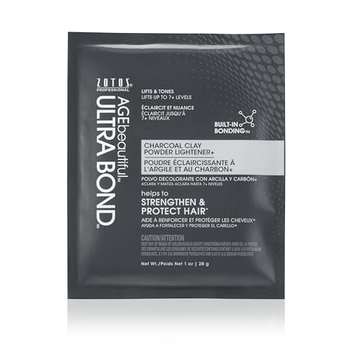 AGE beautiful Charcoal Clay Powder Hair Lightener with Ultra Bond Building | Strengthens, Protects & Nourishes | Lifts up to 7+ Levels | Lightens & Tones in One-Step
