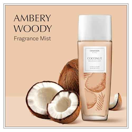 Chanson Coconut Hair & Body Mist for Women 2.5 fl oz (Pack of 1), Notes of Pear, Coconut Water, and Sandalwood, Women's Fragrance, Long Lasting, Everyday Fragrance, Travel Size