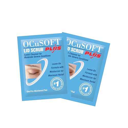 OCuSOFT Lid Scrub PLUS 35 - Pre-Moistened Leave-On Eyelid Wipes for Moderate to Severe Conditions - Moisturizing Eyelid Cleanser for Maximum Relief - 35 Count