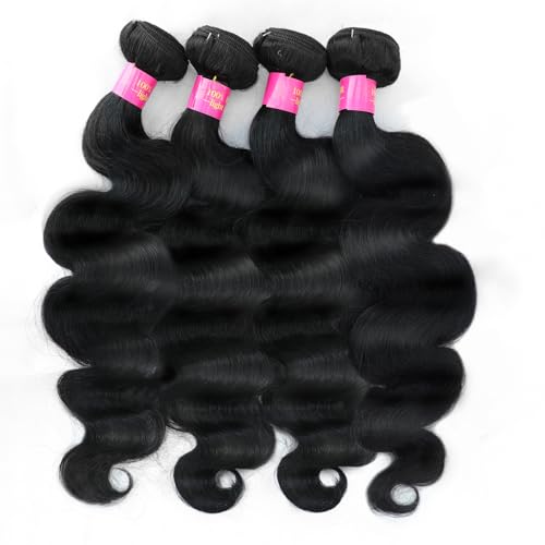 12A Human Hair Bundles Body Wave Bundles Human Hair 14 16 18 20 Inch 100% Unprocessed Brazilian Virgin Hair Body Wave 4 Bundles Human Hair Extensions for Women