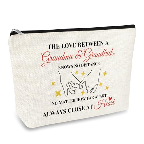 Grandma Gifts from Grandkids Makeup Bag Grandma Birthday Gifts from Granddaughter Grandson Mothers Day Thanksgiving Retirement Gift for Grandmother Nana Long Distance Gifts Cosmetic Bag Travel Pouch