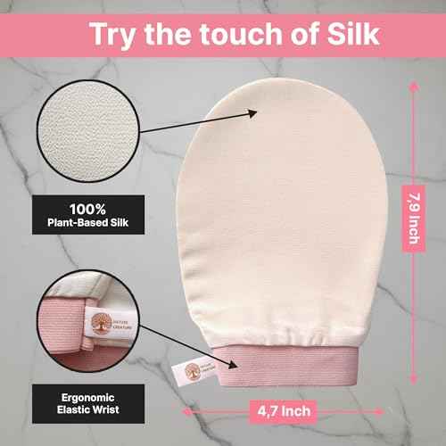 ? Vegan Silk Exfoliating Glove (2pcs) for Face, Body, and Hands | Natural Body Scrubber for Dead Skin Removal | Exfoliating Mitt Eco-Friendly, Perfect for Spa, Bath, and Shower