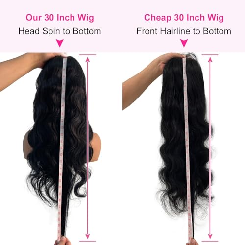 ITODAY 26 Inch Body Wave Lace Front Wigs Human Hair Pre Plucked 13x4 HD Lace Front Wigs Human Hair 200% Density Glueless Frontal Wigs Human Hair for Women