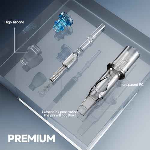 Kooba 1207RS Tattoo Cartridge Needles 30 Pcs # 12 Standard 7 Round Shader Long Taper with Membrane Safety Cartridges Disposable for Rotary Tattoo Machine Pen Gun