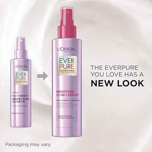 L'Oreal Paris Sulfate Free Moisture 21-in-1 Leave-In Conditioner for Dry Hair, EverPure, 6.7 fl oz