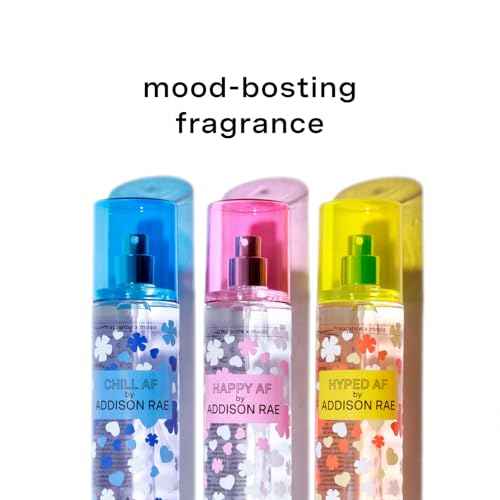 Addison Rae Hyped Body & Hair Mist for Women - Woody Citrus Feminine Scent - Body Spray Opens with Mandarin and Blood Orange - Long-Lasting, Everyday Wear Fragrance for Her - Vegan, Cruelty Free - 8oz